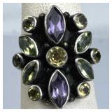 925 Silver Nicky Butler Amethyst Peridot Citrine R