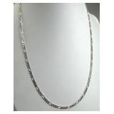 925 Sterling Silver Figaro Link Necklace 18"