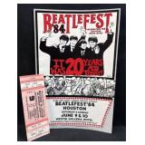 Beatlefest 1984 Houston Poster Ticket & Flyer Lot