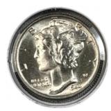 1944 US Mercury Dime, Mint State, 90% Silver