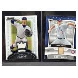 (2) Mark Prior: Trilogy Bat, Sterling Jersey