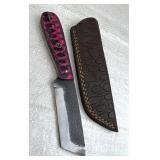 Handmade Steel Fixed Blade Knife w/ Sheath