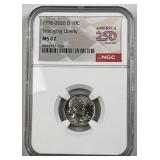 1776-2026-D US Emerging Liberty Dime NGC MS67