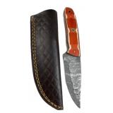 Damascus Steel Fixed Blade Knife w/ Sheath