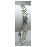 925 Silver Italy Bismarck Woven Link Chain Bracele