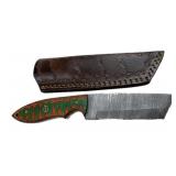 Damascus Steel Fixed Blade Knife w/ Sheath