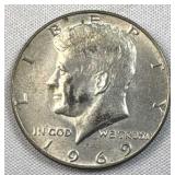 1969-D Silver JFK Kennedy Half Dollar 50c 40%