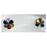 Sterling Silver Multi-Gemstone Native Earrings