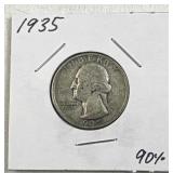 1935 US Washington Quarter, 90% Silver