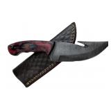 Damascus Steel Fixed Blade Knife w/ Sheath