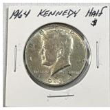 1964 Kennedy Silver Half Dollar, US 90% Coin