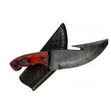 Damascus Steel Fixed Blade Knife w/ Sheath