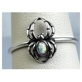 925 Silver Petite Fire Opal Spider Ring