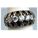 925 Silver VERRAGIO Two-Tone CZ Domed Ring