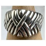 925 Silver Vintage Woven Dome Ring