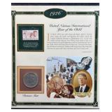 1926-D Peace Silver Dollar & Stamp Panel, US 90%