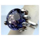 980 SilverTAXCO Hand Holding Brilliant Purple Sapp