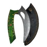 Damascus Steel Fixed Blade Knife w/ Sheath