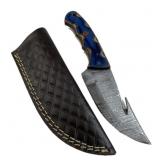 Damascus Steel Fixed Blade Knife w/ Sheath
