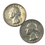 (2) 1963-P&D US Washington Quarters, 90% Silver
