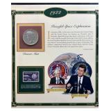 1922-D Peace Silver Dollar & Stamp Panel, US 90%