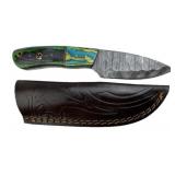 Damascus Steel Fixed Blade Knife w/ Sheath