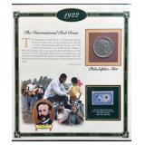 1922 Peace Silver Dollar & Stamp Panel, US 90%