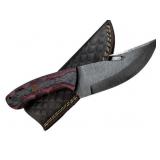Damascus Steel Fixed Blade Knife w/ Sheath