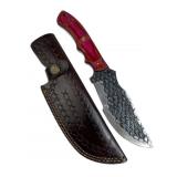 Lg Handmade Steel Fixed Blade Knife w/ Sheath