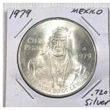 1979 Mexico 100 Pesos Morelos .720 Silver UNC