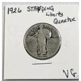 1926 Standing Liberty Silver Quarter, US 90%