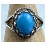 925 Silver Native American Sleeping Beauty Turquoi
