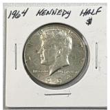 1964 Kennedy Silver Half Dollar, US 90% Coin