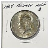 1964 Kennedy Silver Half Dollar, US 90% Coin