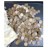 1950s Lincoln Wheat Cents, 4lb 10oz Bank Bag