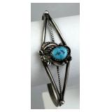 925 Silver Native American Navajo Turquoise Cuff B
