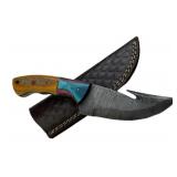 Damascus Steel Fixed Blade Knife w/ Sheath