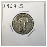 1929-S Standing Liberty Silver Quarter, 25c US 90%