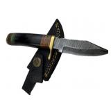 Damascus Steel Fixed Blade Knife w/ Sheath