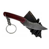 Damascus Steel Fixed Mini Knife w/ Sheath