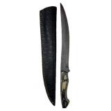 Lg Damascus Steel Long Fillet Knife w/ Sheath