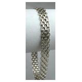 925 Silver Italy Multi-Row Bismark Chain Bracelet