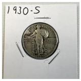 1930-S Standing Liberty Silver Quarter, 25c US 90%
