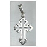 925 Silver Taxco Mexico Cutout Cross Pendant