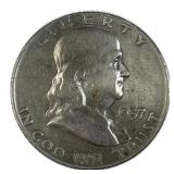 1957-D Silver Franklin Half Dollar 50c Coin 90%