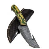 Damascus Steel Fixed Blade Knife w/ Sheath