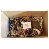 Box various necklaces, earrings (unsure about