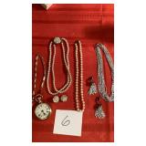 Vintage Double Strand Faux Pearl Necklace with