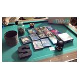 DVDs, puzzle, decor , jar signs