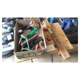 Stainless hooks, sharpening stones, mower blades,